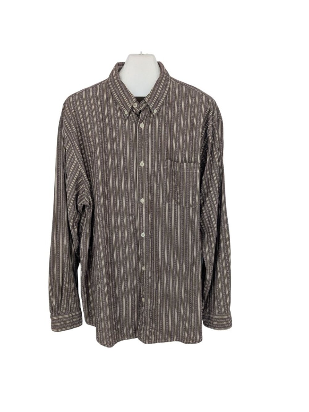 Vtg The Territory Ahead Striped Button Down Brown Casual Heritage Y2K XXLarge